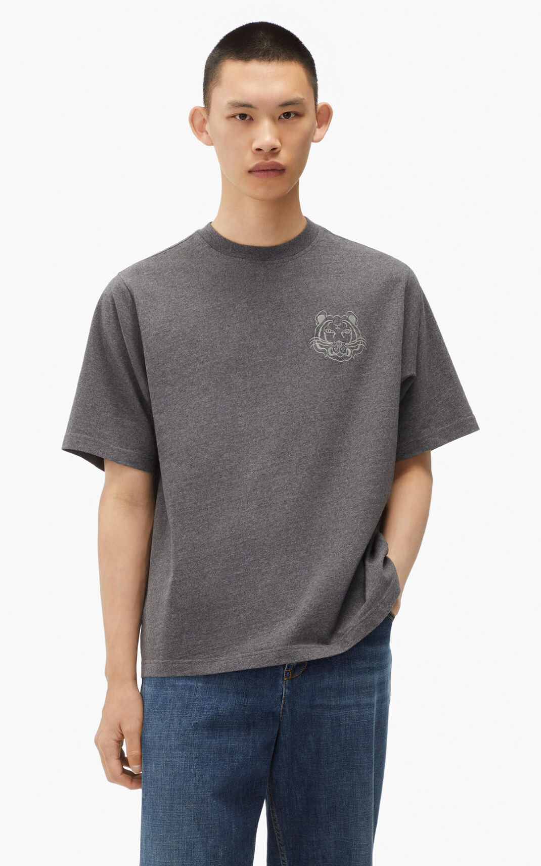 Kenzo RE/relaxed casual μπλουζακια ανδρικα βαθυ γκρι | GR539671